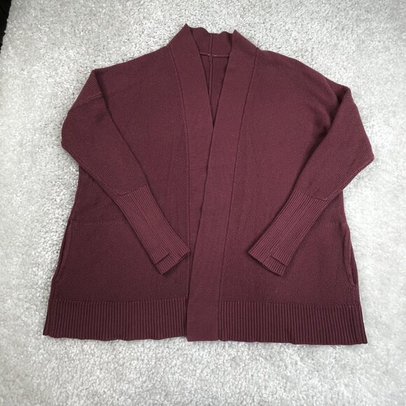 Lululemon Open Front Cardigan Sweater Burgundy Wine Red Womens XS/S - Picture 1 of 6